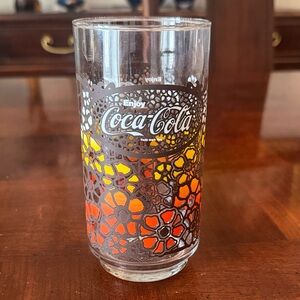 Vintage 1970s Coca-Cola Flower Power Drink Glass Coke From Mother’s Pizza Canada